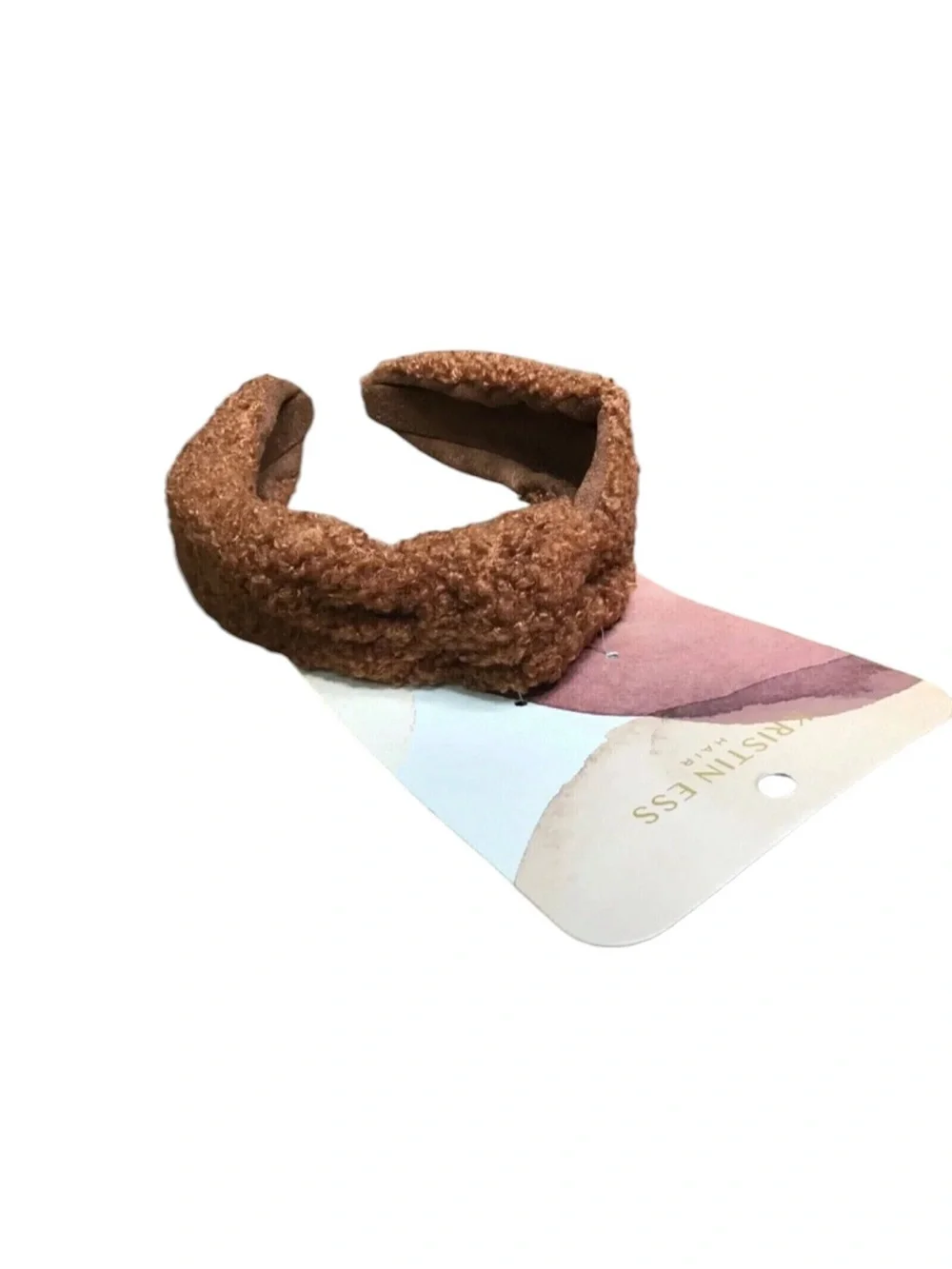 KRISTEN ESS | Brown Sherpa Knotted Headband